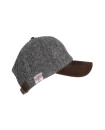 Made in UK Harris Tweed Baseball Cap with Suede Leather Peak One Size Steel Grey